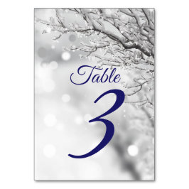 Numeração De Mesa Neve e Gelo de Inverno Brilhante Casamento