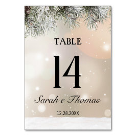 Numeração De Mesa Neve elegante número da mesa de Natal
