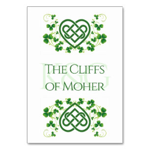 Numeração De Mesa Nó Céltico Irlandês Tradicional e Shamrocks T