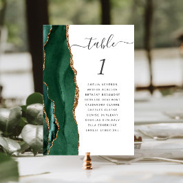 Numeração De Mesa Noiva Ágata Dourada Esmeralda Verde