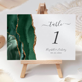 Numeração De Mesa Noiva Ágata Esmeralda Verde Dourado