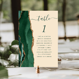 Numeração De Mesa Noiva Champanhe Ágata Dourada Verde Esmeralda