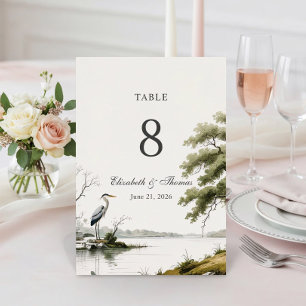 Numeração De Mesa Noiva de Casamento Country Francês Heron Toile