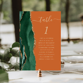 Numeração De Mesa Noiva Esmeralda Verde Ouro Ágata Ferrugem