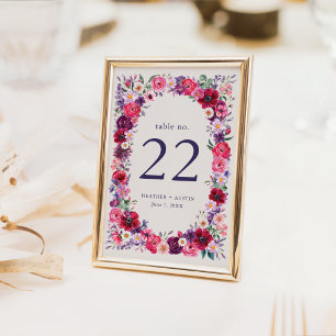 Numeração De Mesa Noiva Floral Colorida Ousada