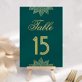 Numeração De Mesa Noiva Índia Henna Verde Marrom Casamento
