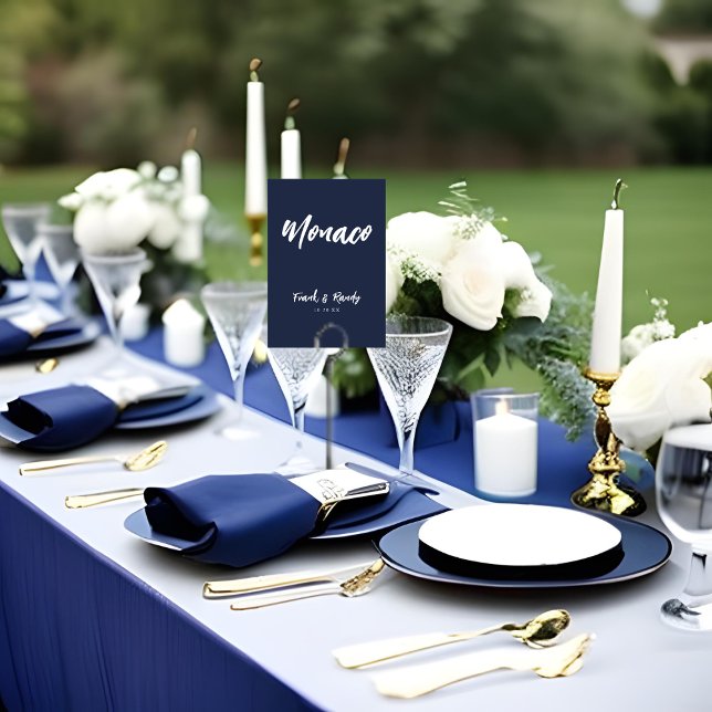 Numeração De Mesa Nome da Mesa de Casamento Personalizado Azul do Ma (Criador carregado)