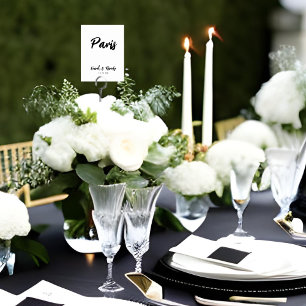 Numeração De Mesa Nome da Mesa de Casamento Preta e Branca Moderna P