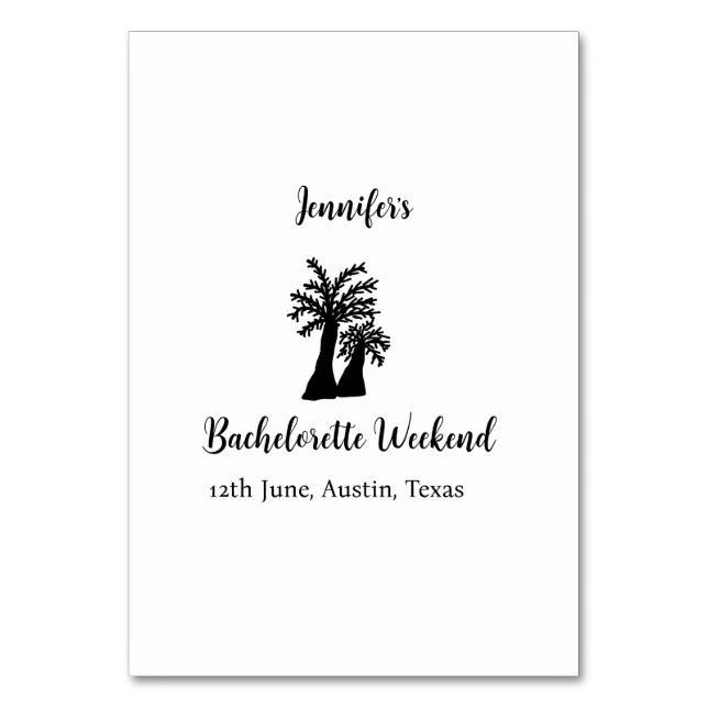 Numeração De Mesa Nome do clube de coqueiros de fim de semana Bachel (Frente)