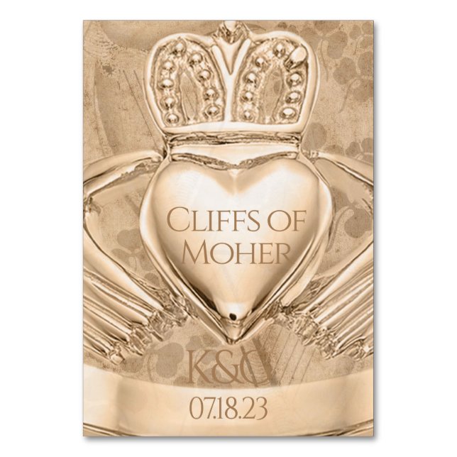 Numeração De Mesa Nome do Local das Iniciais de Casamento do Anel de (Frente)