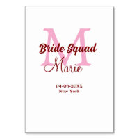 Nome do pelotão de noiva: monograma bridesmaid dat