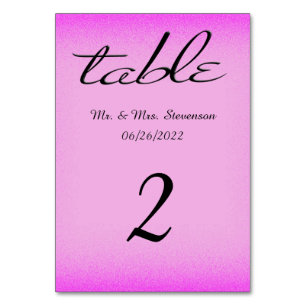 Numeração De Mesa Nome e data rosa e preto