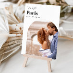 Numeração De Mesa Nome e Foto de Destino de Viagem de Casamento<br><div class="desc">Adicione um toque especial de acabamento às suas mesas de recepção de casamento com estas placas de número personalizadas da tabela de fotos. Nomeie cada mesa após um destino de viagem memorável e adicione uma foto e o nome de destino a esses detentores exclusivos de cartão. Sua foto está alinhada...</div>
