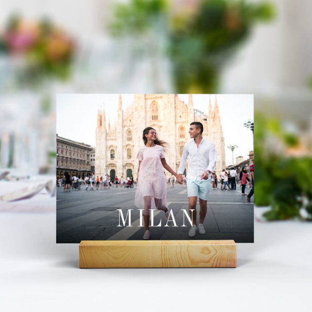 Numeração De Mesa Nome e Foto de Destino de Viagem de Casamento (3.5x5" travel photo table numbers)