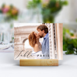 Numeração De Mesa Nome e Foto de Destino de Viagem de Casamento