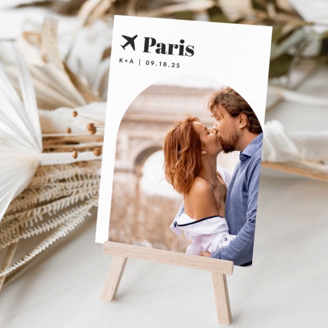 Numeração De Mesa Nome e Foto do Destino do Tema Viagem de Casamento (Criador carregado)