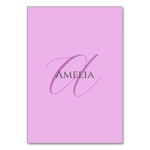 Numeração De Mesa Nome Monograma - Letra Inicial Orchid & Lilac