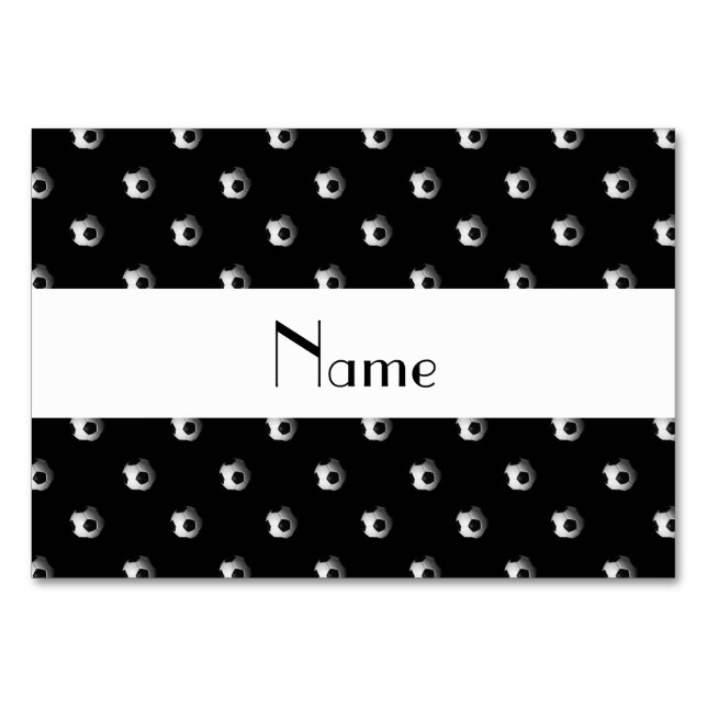 Numeração De Mesa Nome personalizado bolas de futebol preto (Frente)