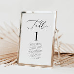 Numeração De Mesa Nomes de Casamento de Caligrafia Minimalista Moder<br><div class="desc">#zazzlemade</div>