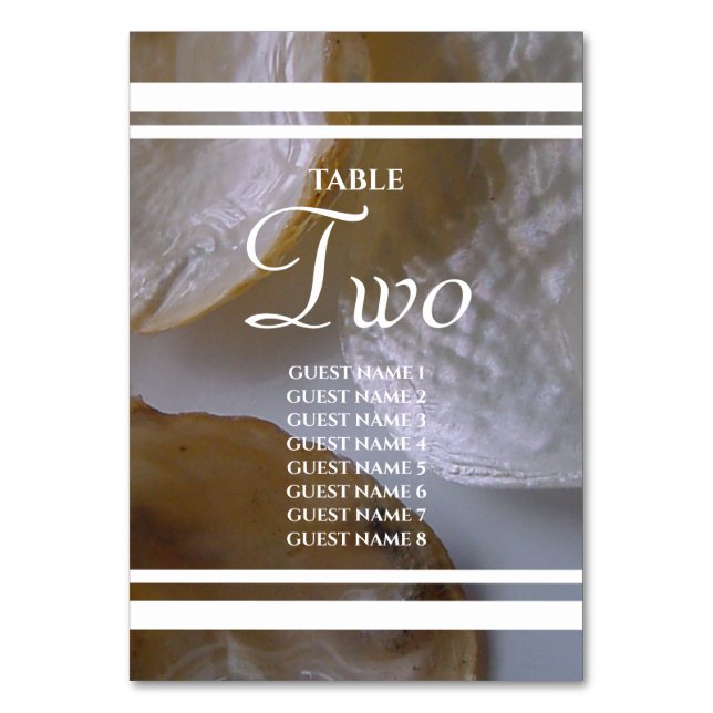 Numeração De Mesa Nomes de Convidado para Amarros de Praia (Frente)