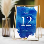 Numeração De Mesa Nomes de Convidado para Números de Tabelas de Casa<br><div class="desc">Cartões de números de tabela de casamento impressos com um fundo de cor azul-abstrato para a água para coordenar com a nossa coleção de Ocultos Sapphire. Personalize cada número necessário e adicione cada um ao carrinho individualmente para garantir uma impressão precisa. Use as ferramentas de design para editar as fontes...</div>