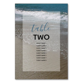 Numeração De Mesa Nomes de Convidados para Casamento de Areia e Prai