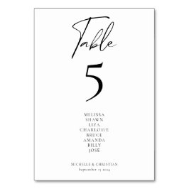 Numeração De Mesa Nomes de Convidados para Script de Caligrafia Mode