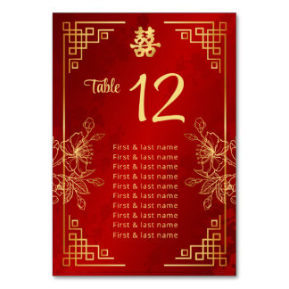Numeração De Mesa Nomes dos Convidados de Casamento Chinês Número da