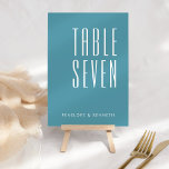 Numeração De Mesa Nomes Personalizados Simples Retro Azul De Casamen<br><div class="desc">Nomes Personalizados Retroativos Simples Números de Tabela Azul de Altura de Casamento</div>