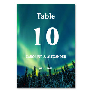 Numeração De Mesa Norte Lights Aurora Borealis Night Sky Weding