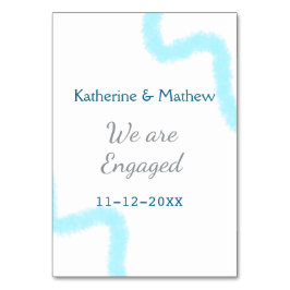 Numeração De Mesa Nós estamos engajados azul cinza aquarela espiral 