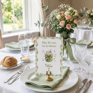 Numeração De Mesa Nós Te Amamos Tanto Matcha Bow Xadrez Verde