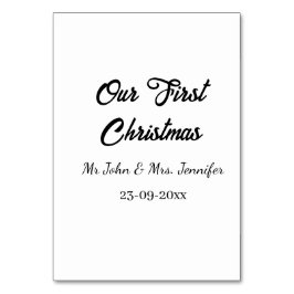 Numeração De Mesa Nosso primeiro Natal Sr e Sra nome data do casal