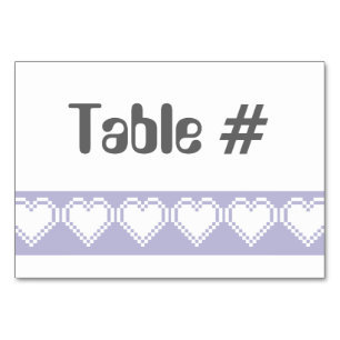 Numeração De Mesa Nossos corações de 8 bits na placa de Mesa de La