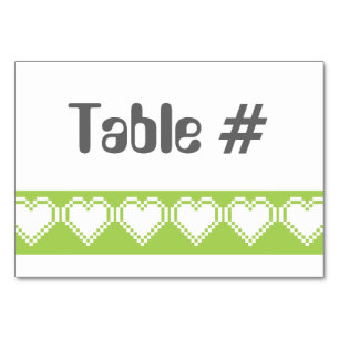 Numeração De Mesa Nossos Corações de 8 Bits na Placa de Mesa Peridot