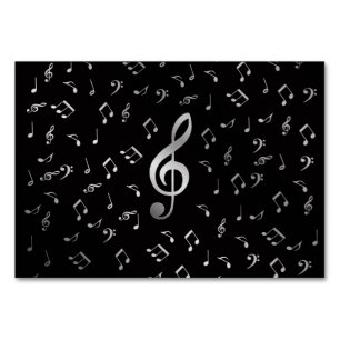 Numeração De Mesa notas de música prateada