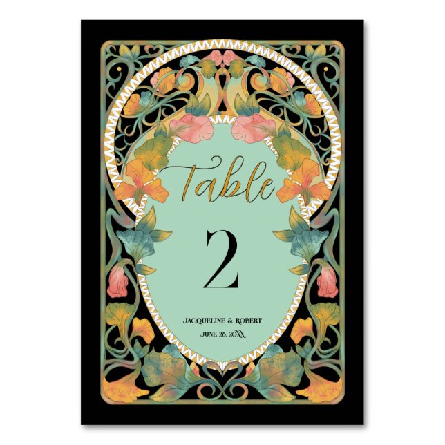Numeração De Mesa Nouveau Nouveau Art Nouveau (Frente)