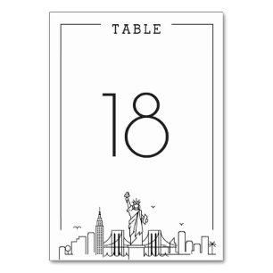 Numeração De Mesa Nova Iorque Wedding   Número da Tabela