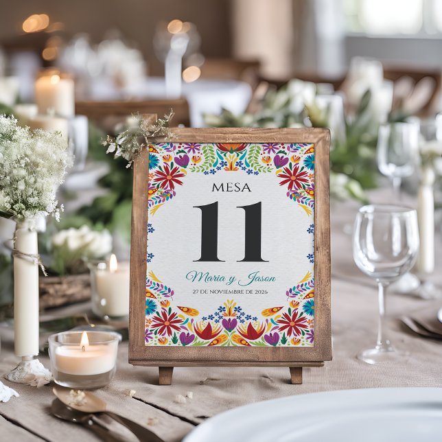 Numeração De Mesa Nuestra Boda Flores Botânico Casamento Espanhol (Nuestra Boda Flowers Botanical Spanish Wedding Table Number)