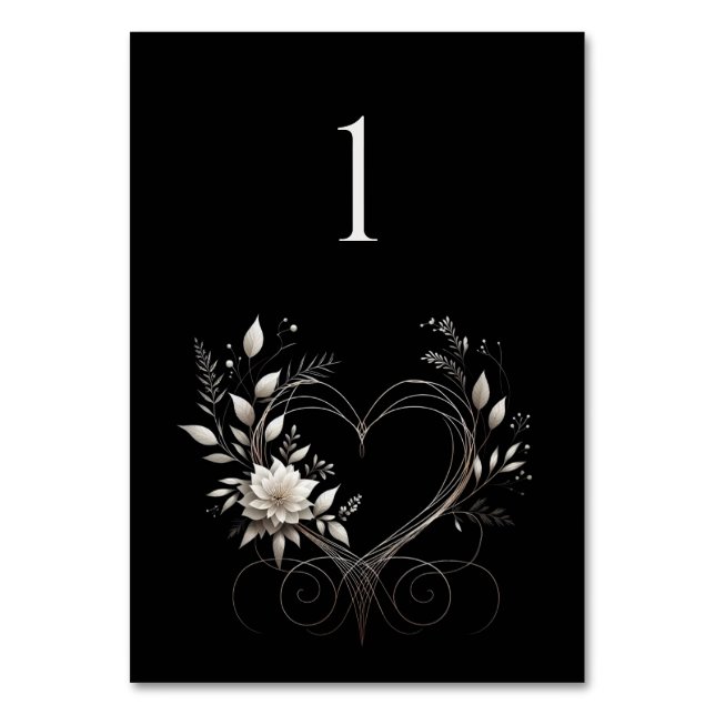 Numeração De Mesa Numeração de Tabela de Casamento-Flores Modernas c (Frente)