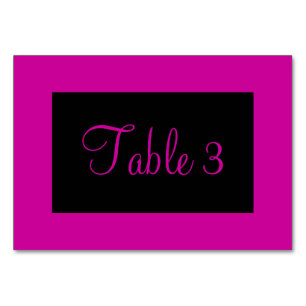 Numeração De Mesa Numerado a rosa e preto