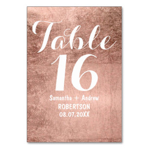 Numeração De Mesa Número cor-de-rosa da mesa do casamento da folha