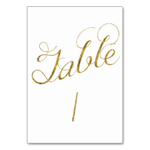 Numeração De Mesa Número da mesa 1 do vidro Dourado