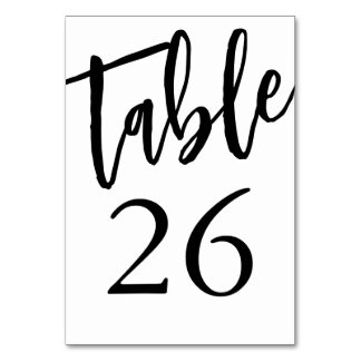Numeração De Mesa Número da Mesa 26 Preto e Branco Minimalista