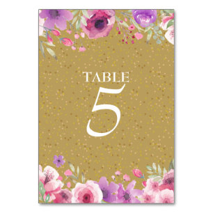 Numeração De Mesa Número da Mesa Aquarela Rosas 50º Aniversário