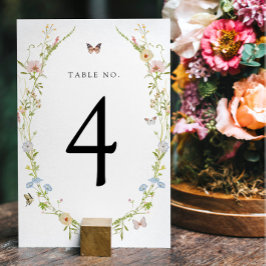 Numeração De Mesa Número da Mesa Borboleta Flor Silvestre
