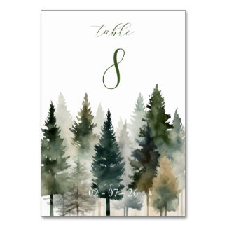 Numeração De Mesa Número da Mesa | Casamento | Aquarela Floresta de