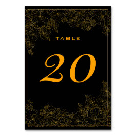 Numeração De Mesa Número da Mesa com Estampa Preta Sofisticada e Dou