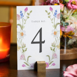 Numeração De Mesa Número da Mesa com Flor Silvestre em Flor
