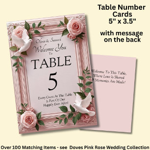 Numeração De Mesa Número da Mesa - com Mensagem de Boas-Vindas  Rosa